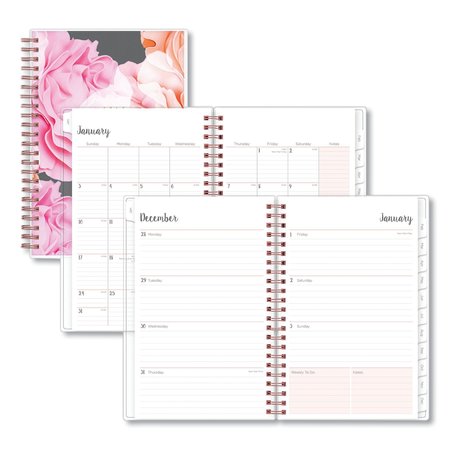 BLUE SKY Joselyn Weekly/Monthly Wirebound Planner, 8x5, Pink/Peach/Black, 2020 110396